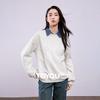Women's Loose-Fit Fleece-Lined Sweatshirt with Lace Bowknot