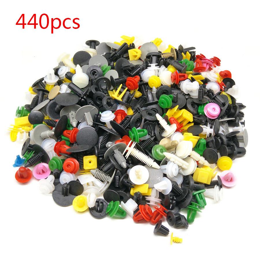 New 440Pcs Car Bumper Door Panel Fender Fastener Clips Retainer Rivet