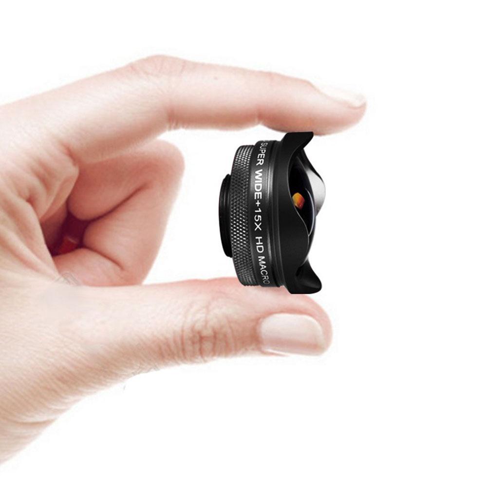 4K-объектив для камеры смартфона 0,45-кратный широкоугольный 15-кратный макрообъектив для телефона с универсальным зажимом, совместимый с