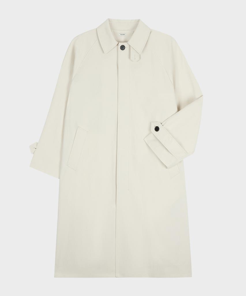 Taildern Tailored Balmacaan Long Coat Ivory