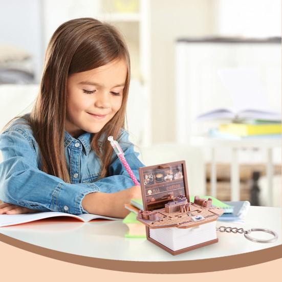 Мини 3D складная книга брелок Поппинг Миниатюрный мир подвесное украшение Крошечная кофейня Great Wall