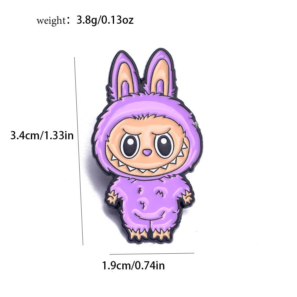 Мультяшная брошь Лабубу, металлическая булавка для одежды и сумок, идеальный подарок для поклонников аниме