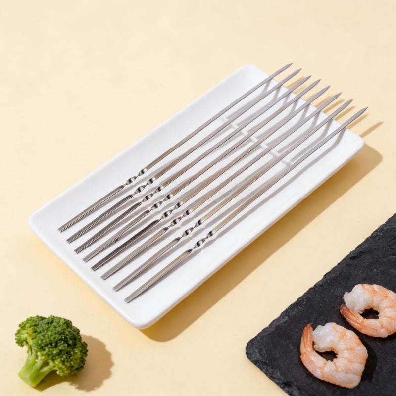 SMVP Thickened Stainless Steel BBQ Flat Skewers