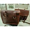 Подлинная винтажная козья кожа COMBO Motorcycle 3 Saddle Bag Panniers Передняя вилка