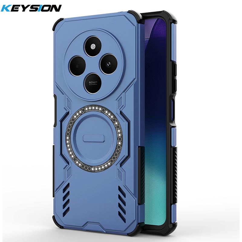 KEYSION Полый чехол для отвода тепла для Redmi 14C Мягкий силикон+ПК Магнитное охлаждение Противоударный чехол для телефона для Xiaomi POCO C75