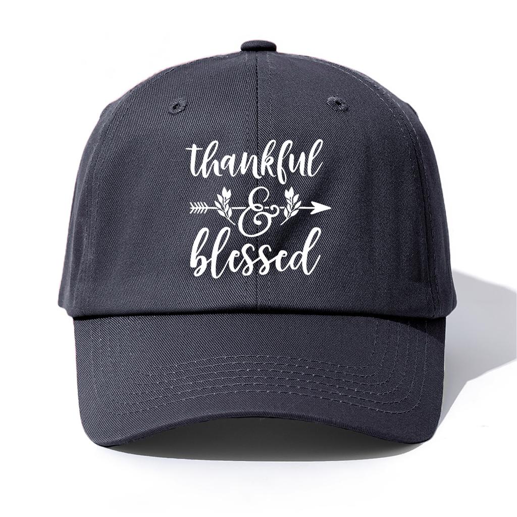 pc Thankful Bless Print Baseball Cap for AdultsMinimalist Retro Style Casual Soft Adjustable Dad HatPerfect As Gift