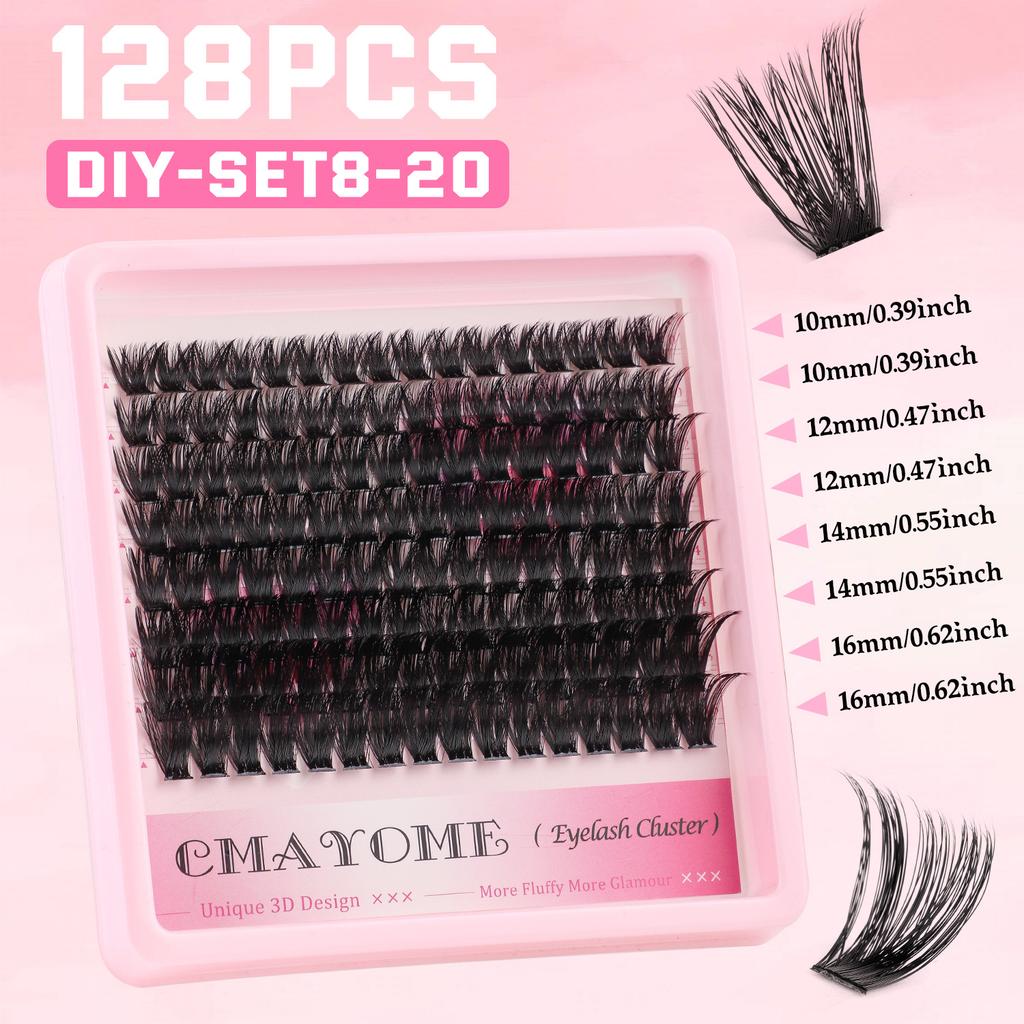 Самоклеящиеся пучки ресниц D-изгиб 10-16 мм толстые завитые ресницы