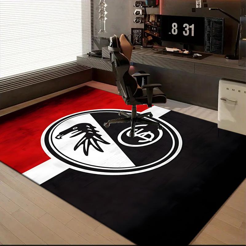 Eagle Symbol Frei-burg Football Rug for Living Room, Game Rooms, Office, Bedroom, Office Floor Mat Playful Design, fan gifts Christmas decor