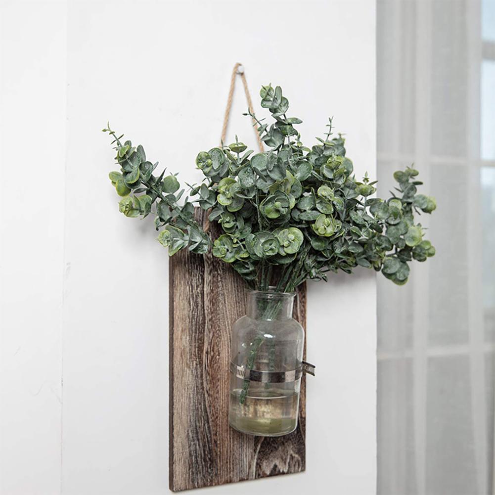 7 пучков искусственных веток эвкалипта поддельные зеленые растения листья для рождественских свадебных украшений