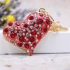 Women Jewelry Charm Crystal Keychain Heart Key Holder Rhinestone Keyring Red Bule Pink Pendant Key Chain Rings