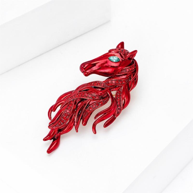Handcraft Horse Head Brooch Portable Alloy Accessory for Casual Formal Outfits