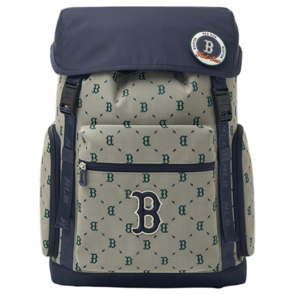 MLB Boston Red Sox Advanced Outdoor Zipper Dark Pocket Polyester Backpack Unisex Backpack Beige 7ABKRM14N-43BGL