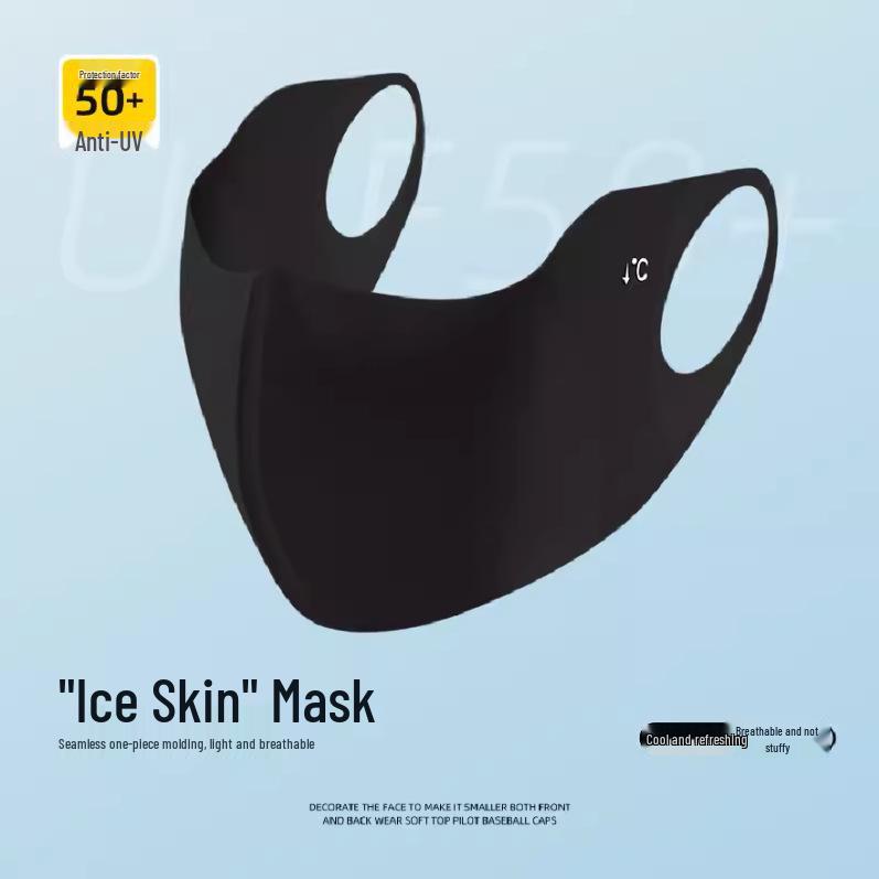 Маска UPF50+ 3D для защиты глаз, моющаяся, солнцезащитная, из ледяного шелка