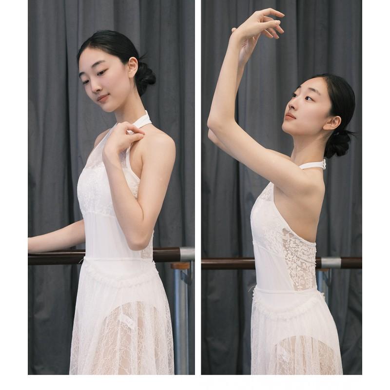 Womens Ballet Leotard Halter Neck Dancewear Adult Gymnastics Yoga Training