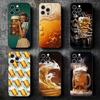 Смешной летний мягкий чехол для телефона с пивными пузырьками для iPhone 16 16E 17 Air 15 Pro Max 14 Plus 13 Mini 11 12 7 Черная задняя крышка