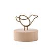 Table Card Holder Cute Unique Design Business Card Photo Holder with Wood Base for Home Office Decoration Bird