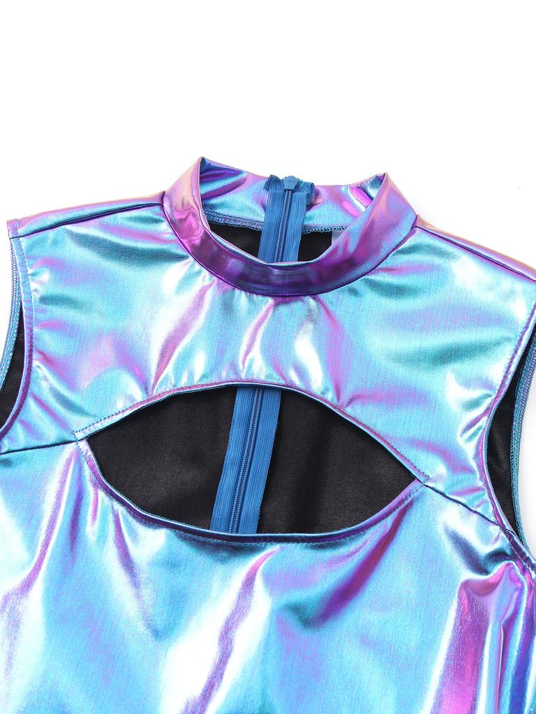 Женский комбинезон без рукавов с вырезом спереди, купальник для вечеринки у бассейна, купальник для ночного клуба, костюм для выступлений