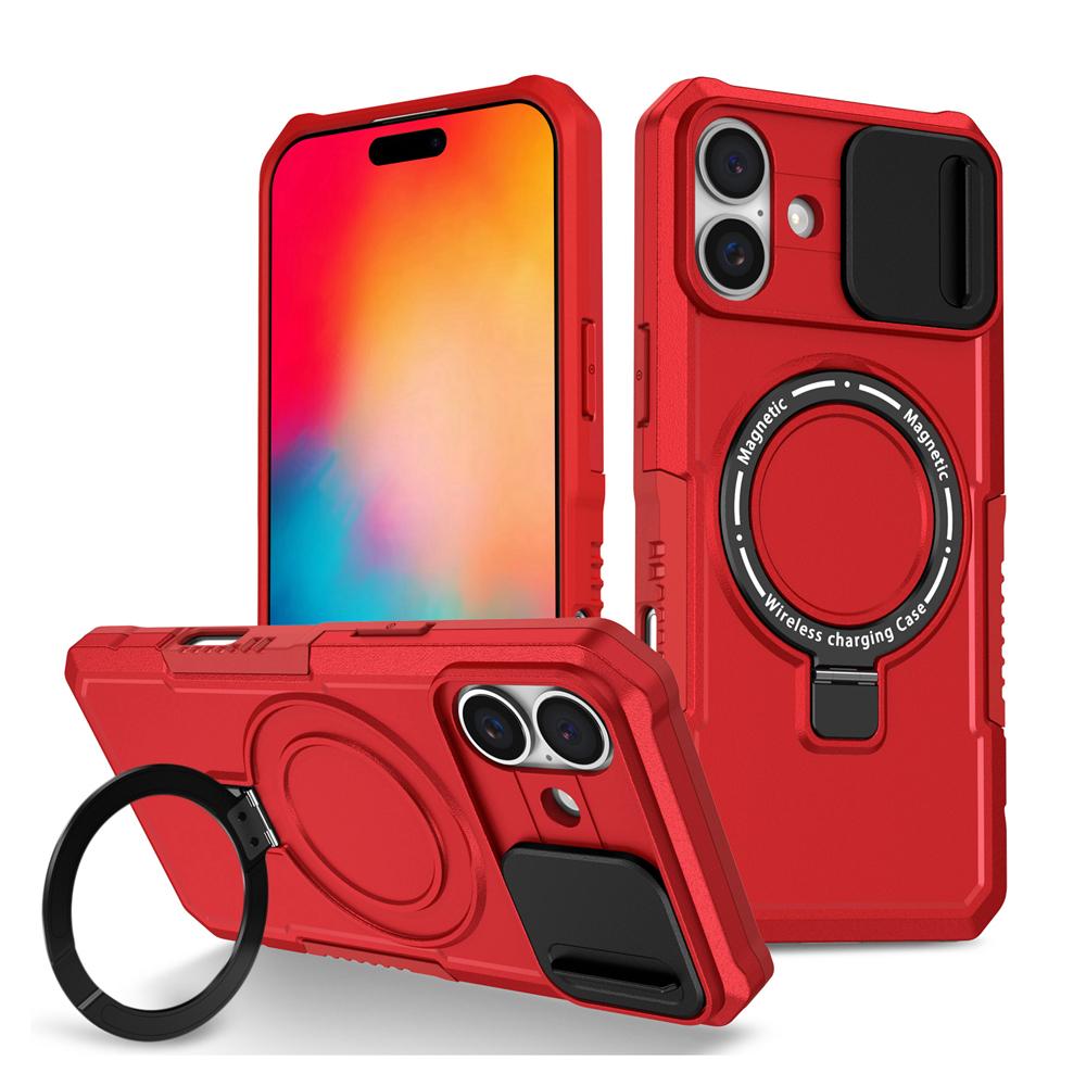 KEYSION Чехол-подставка с магнитным кольцом для MagSafe для iPhone 16 Pro Max Slide Camera Protection Противоударный чехол для телефона iPhone 16