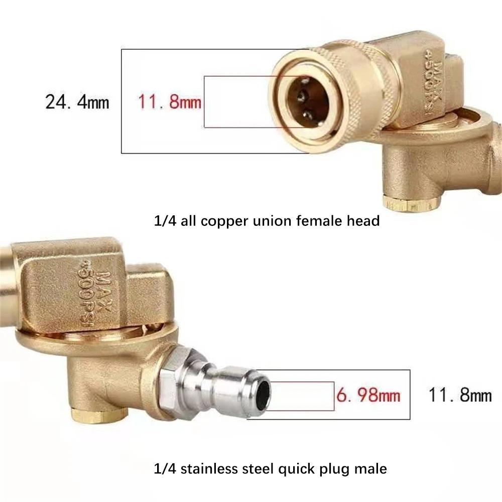 Brass Cleaning Adaptor PSI Pivoting Watering Equipment Connector For Pressure Washer Attachment