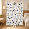 Dog Paw Prints Dog Pattern Throw 240g Flannel Blanket, Suitable for Sofas, Beds, Offices, Exquisite Gift Blankets
