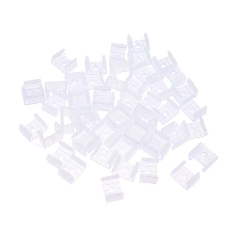 50 шт. светодиодных соединителей, фиксирующих пластиковые зажимы, крепление на стене для 8/10/12/14/17/18/20 мм RGB 5730/5050/2835 полосы света