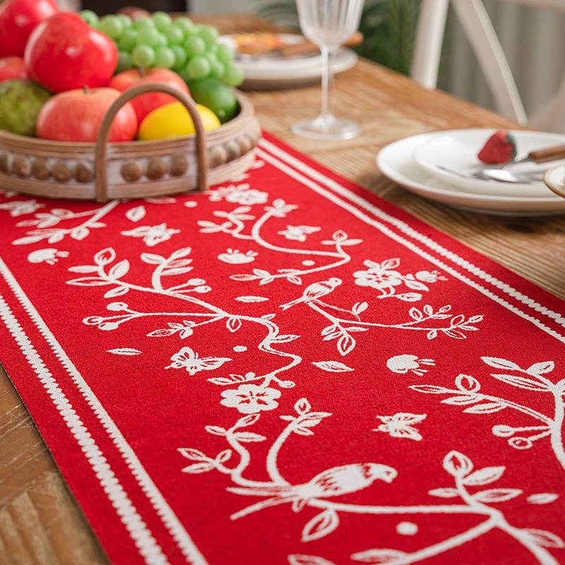 Новогодняя Настольная Флажка, Год Змеи, Праздничная Атмосфера, Длинная Флажковая Ткань для Кофейного Столика, Тканевое Украшение Стола для Китайского Нового Года, Праздника Весны