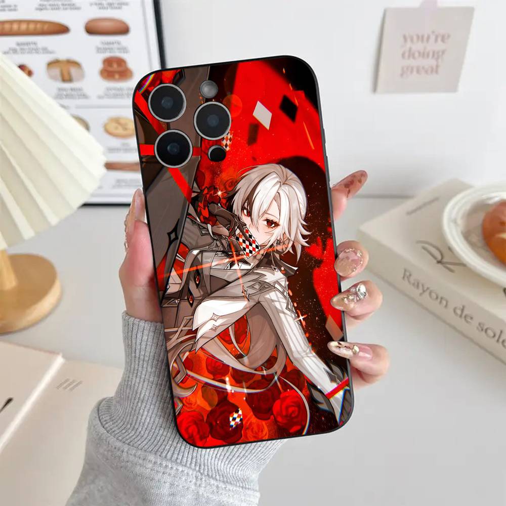 Чехол для телефона Genshin Impact Арлекино Черный силикон Мягкий чехол Для IPhone 17 16 15 14 13 12 11 Air Pro Max Plus Горячая распродажа