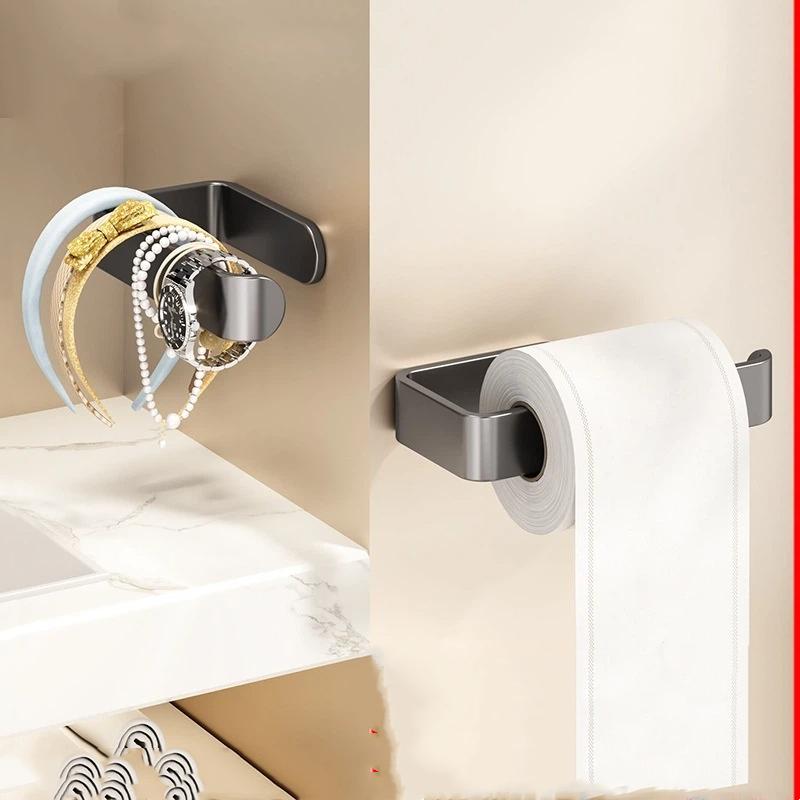 Thickened Plastic Wall Mounted Toilet Paper Holder Rustproof for Home Bathroom Kitchen Washrooms