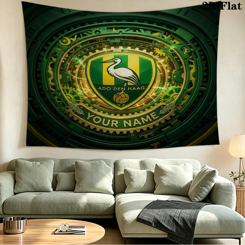 Custom Name ADO Den Haag2 Printed Tapestry – Wall Hanging for Bedrooms, Dorms, and Home Decor
