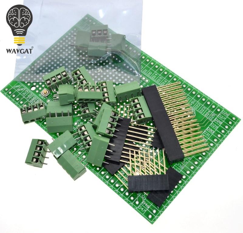 LIZAO Двусторонняя макетная плата-шилд для прототипирования PCB, плата расширения с винтовыми клеммными блоками для Arduino Mega-1161 R1