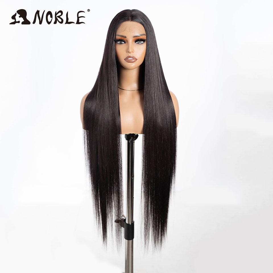 Noble Synthetic Lace Front Wigs For Women 38 Inch Straight Wig Lace Wig Ombre Blonde Lace Wigs Cosplay Straight Lace Front Wig