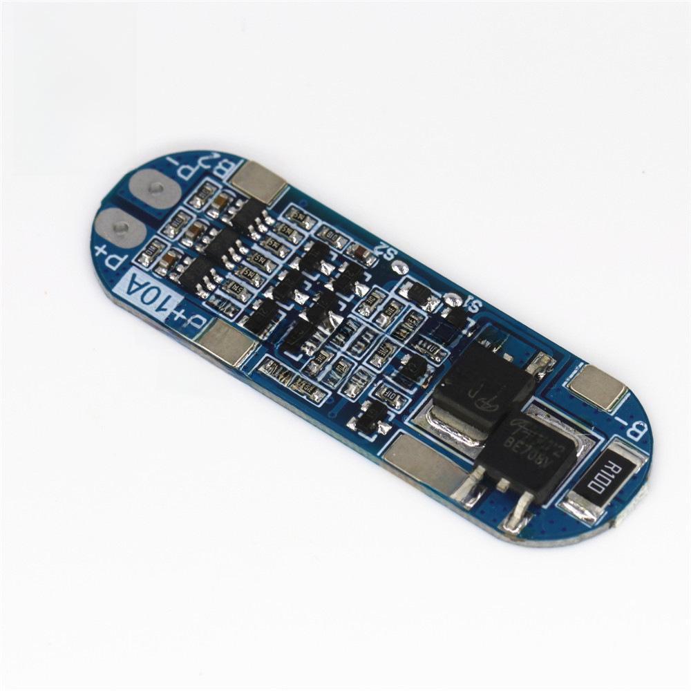 Плата защиты литиевой батареи 3S 11.1V/12V/12.6V с функциями защиты от перезаряда, переразряда, короткого замыкания и ограничением тока 10A