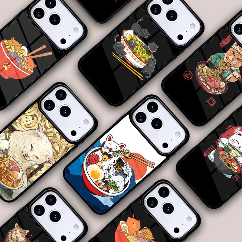 Ramen Cat Japanese Art Phone Case For IPhone 17 16e 15 14 13 12 11 Pro Max Air Mini Soft Protective Cover