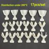 17pcs/set Dental Edentulous Jaw Tray Full/Complete Denture Teeth Repair Trays Kit Dental Tooth False Accessories Tool