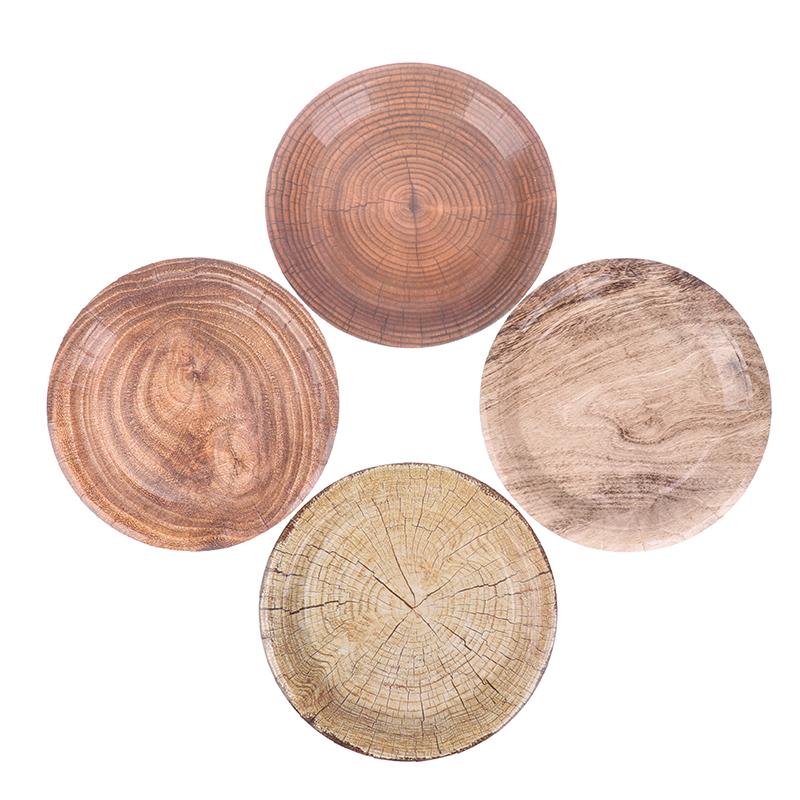 10 шт. 7-дюймовая ретро-имитация древесного зерна одноразовая посуда тарелка бумажный поднос украшение на день рождения праздничная вечеринка предмет домашнего обихода