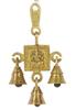 Brass Bell Hanging 7 Bells Lord Ganesha, Lakshmi Saraswati Wall Hanging Chime Temple Decor Diwali