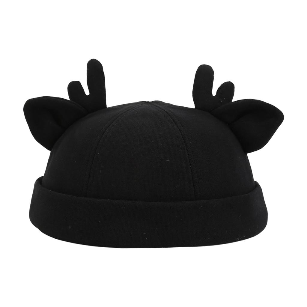 Винтажная шапка-бини, рождественская шляпа, шляпа-докер, шляпа без полей, регулируемая шляпа с ушками оленя, универсальная для женщин и мужчин