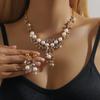 Жемчужное Ожерелье Сплав Набор Женские Легкая Роскошь Нишевые Свадебные Аксессуары Цепочка На Ключицы