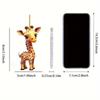 2D Acrylic Cute Giraffe Car Interior, Holiday Decorations, Christmas Tree Decorations, Couple Gifts, Home Decor, Keychain