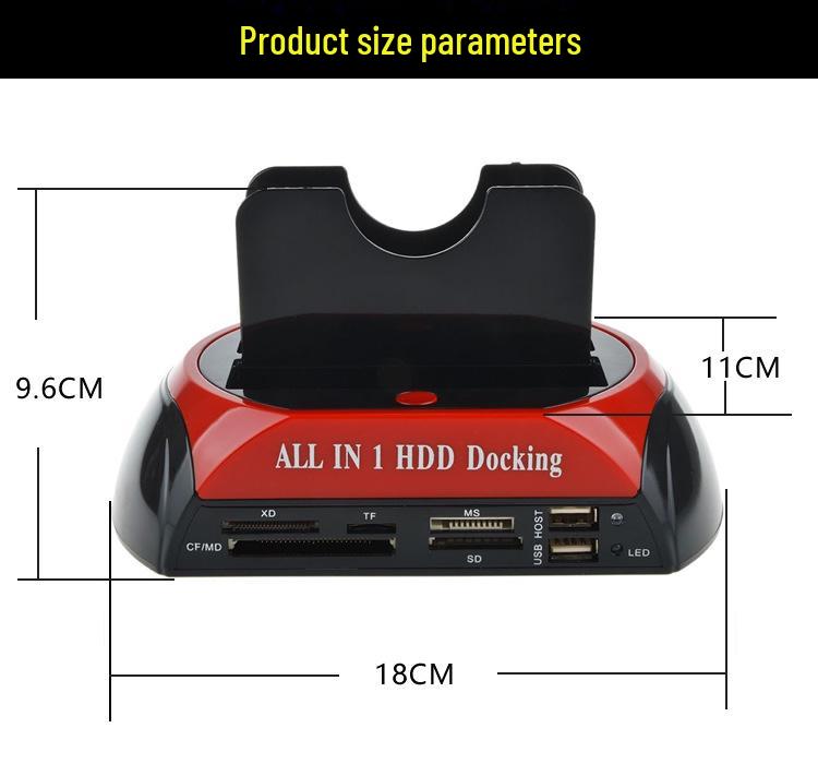 Multi-Function Mobile Hard Disk Dock with 2.5/3.5 IDE+SATA, Card Reader, and HUB