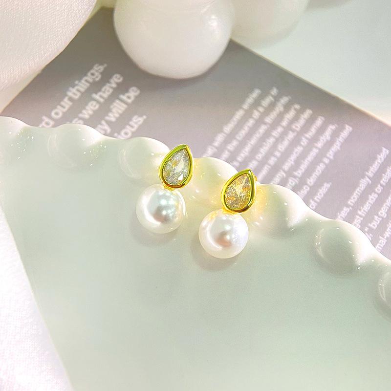 Изысканные серьги с каплями воды, нежные серьги с жемчугом для женщин, легкие, роскошные, высокого класса, темпераментные, дорожные серьги