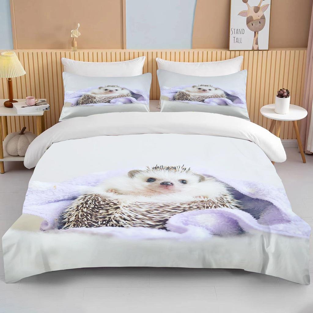Комплект постельного белья с изображением милого ёжика, королевская милая одежда, одеяло/пододеяльники и наволочки для взрослых и детей, пододеяльник