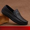 Модные повседневные кожаные туфли с квадратным носком для мужчин, корейская версия, низкий вырез, из натуральной кожи, однослойные, на мягкой подошве, кожаные туфли для мужчин онлайн