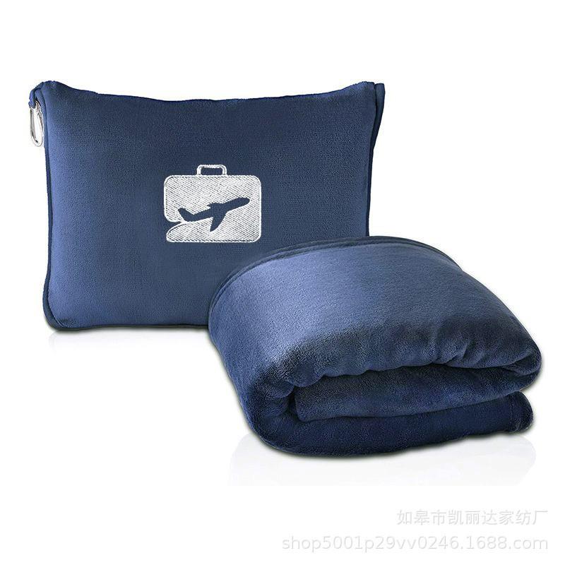 Travel Blanket With Built-in Pillow Airplane Car Camping Soft Fleece Throw Foldable Compact 101x152cm/127x152cm