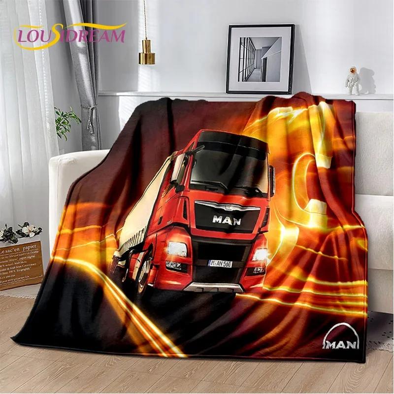 HD Man Truck Lorry 3D Печать Мягкие фланелевые одеяла, Плед Удобное одеяло для пикника Кровати Диваны Дома Спальня Подарки