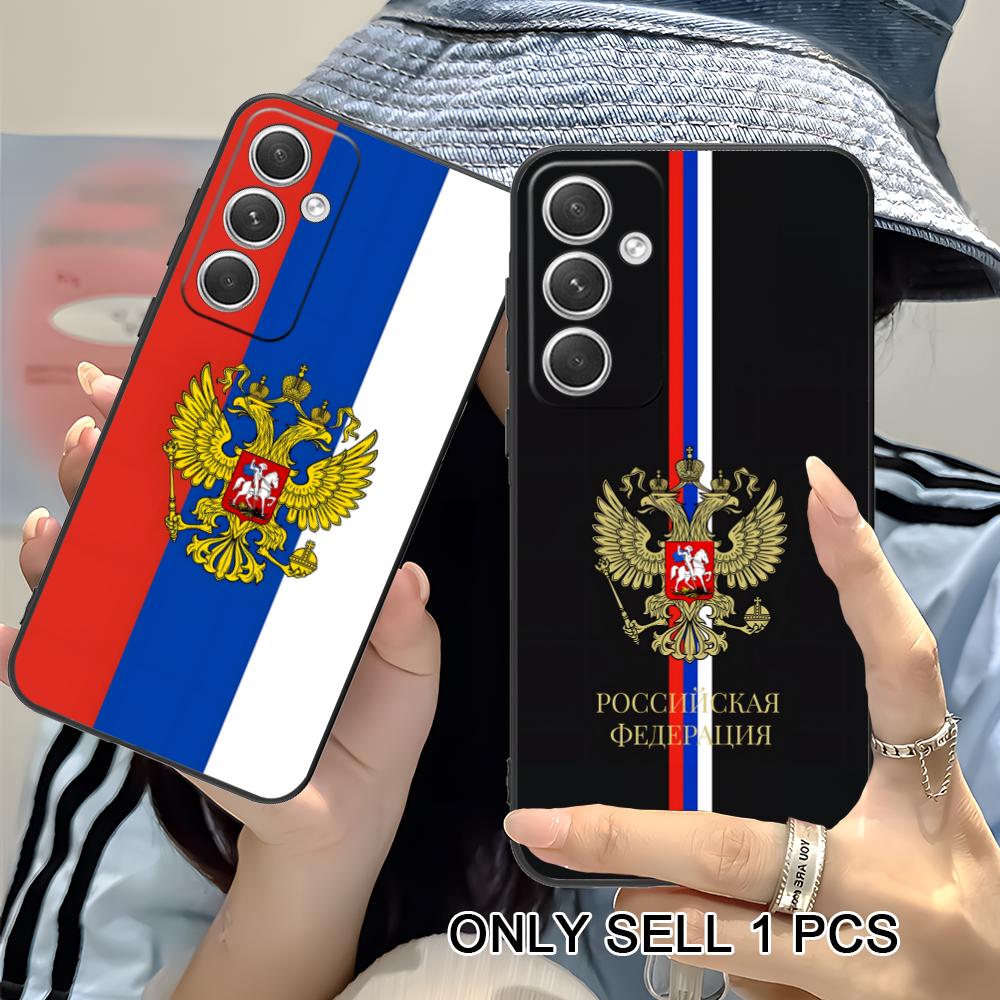 Russia Flag Matte TPU Mobile Phone Case for Samsung Galaxy S26 S25 S24 S23 S22 S21 S20 Note20 Plus FE Ultra Colorful Cover