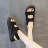 Fashion Outdoor Summer 2024 Platform Black Open Toe Footwear Sandals For Women Ladies Shoes Chic Point Hot And Low Price Designer Shoe