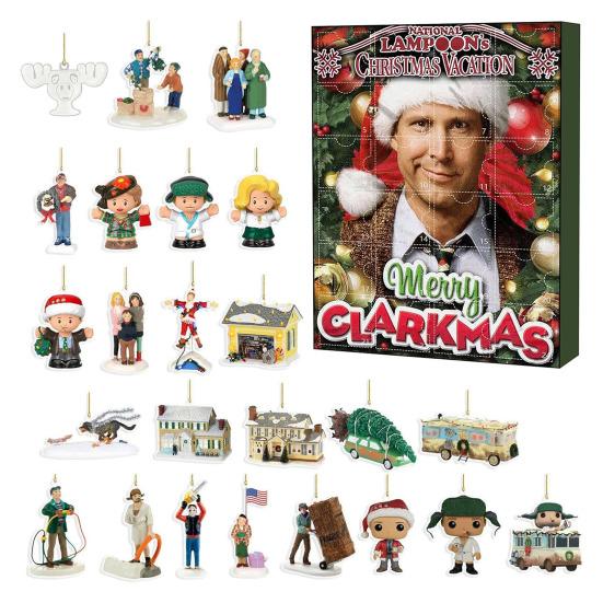 Рождественский адвент-календарь 2024, 24-дневный рождественский календарь обратного отсчета, акриловые праздничные фигурки, подвеска для рождественского домашнего декора