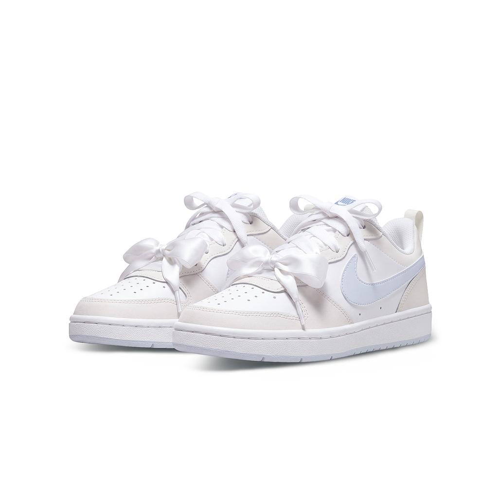 Nike Court Borough Shopping Bag Couple's Slip Resistant Abrasion Resistant Low top Skateboard Shoes Women's Blue Beige IQ2725-101(Team2363-S-BOX)