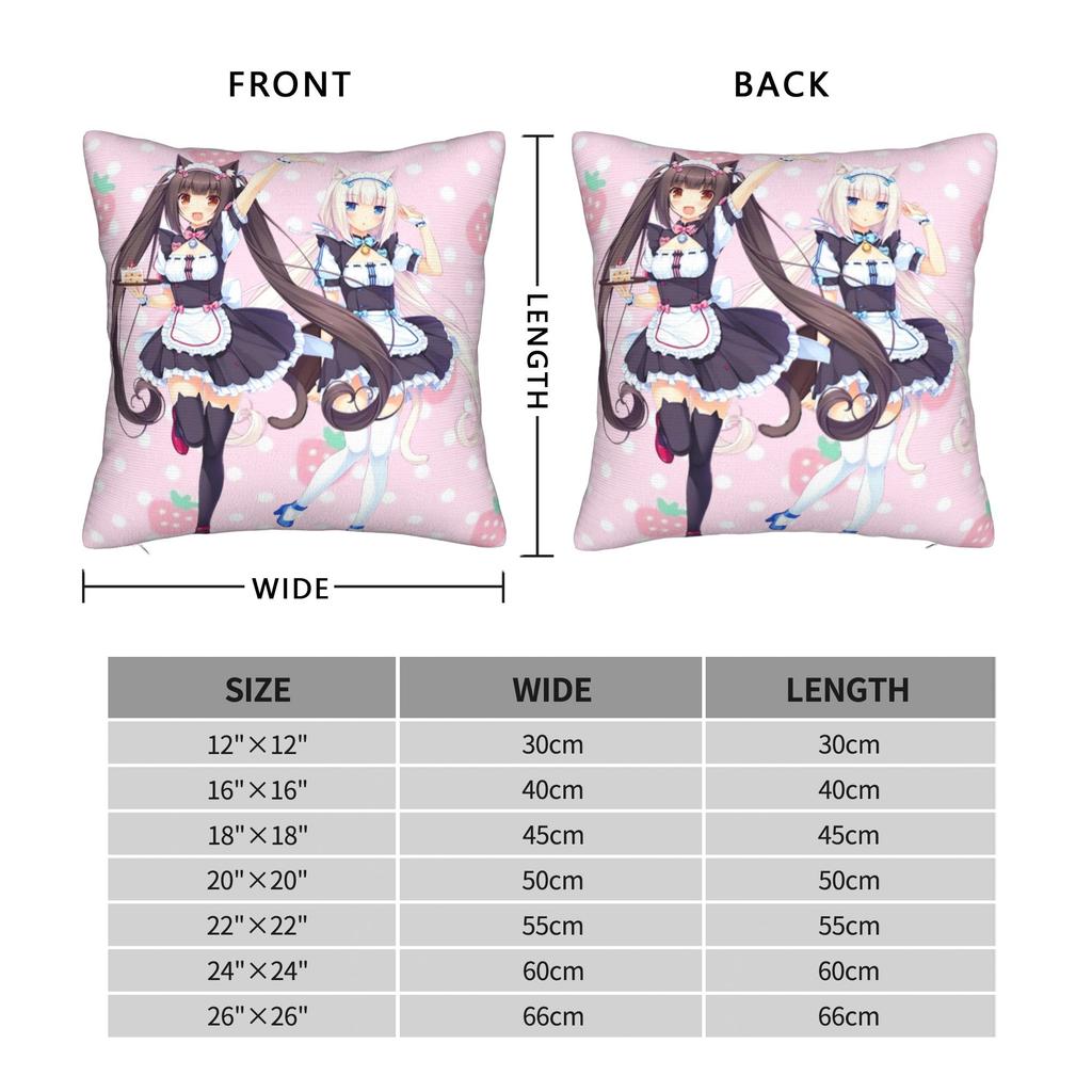 Наволочка Супер Каваи Игра Nekopara Chocola Vanilla Милая Забавная Наволочка Для Подушки на Стул в Гостиной